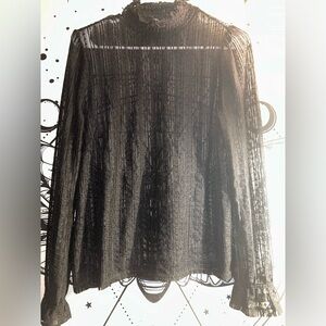 Elegant Haute Monde Black Sheer Blouse